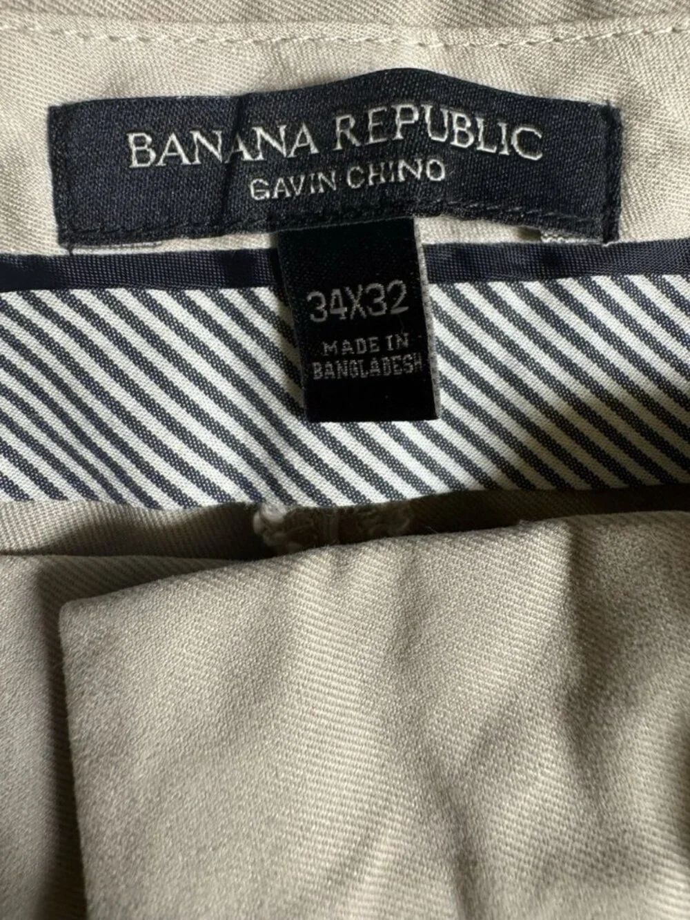 Banana Republic Gavin Chino Pants Men’s 34x32 Khaki 100% Cotton